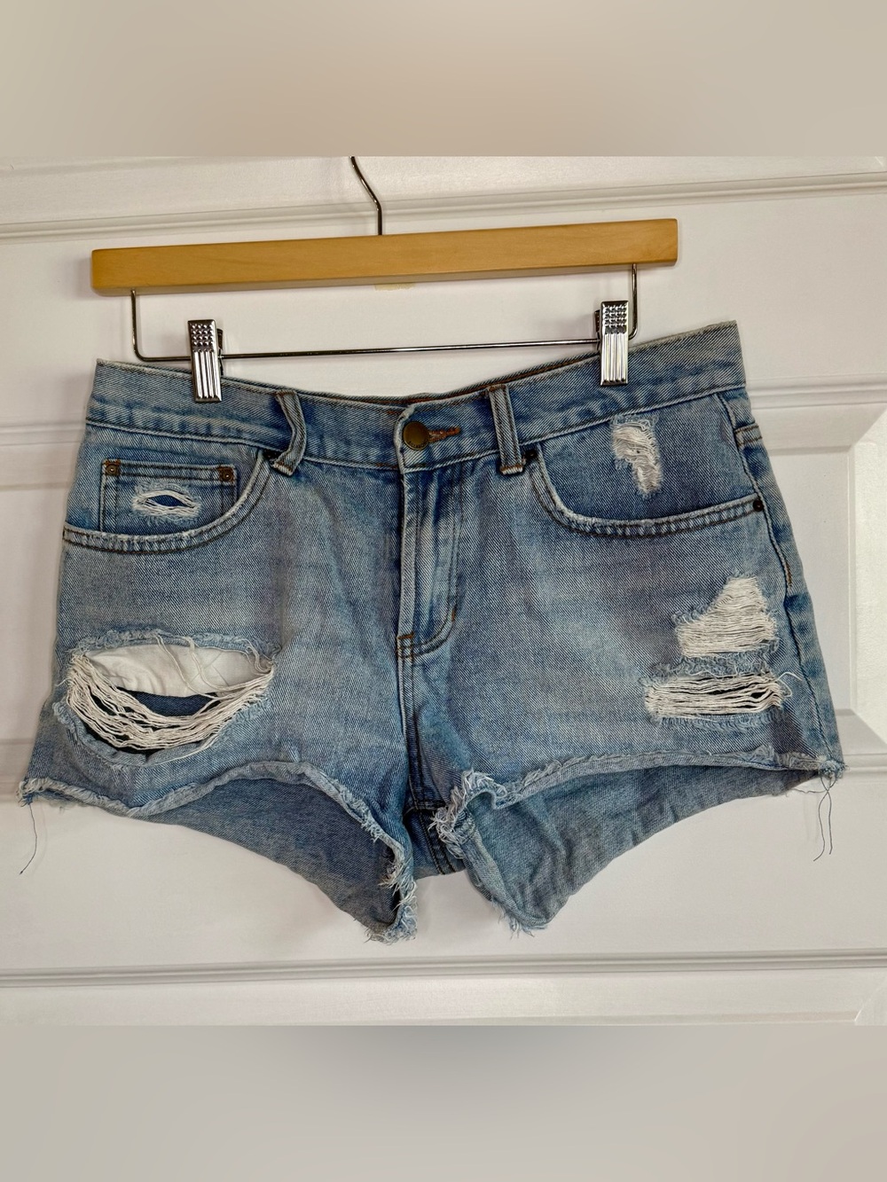 Billabong Light Blue Distressed Jean Shorts